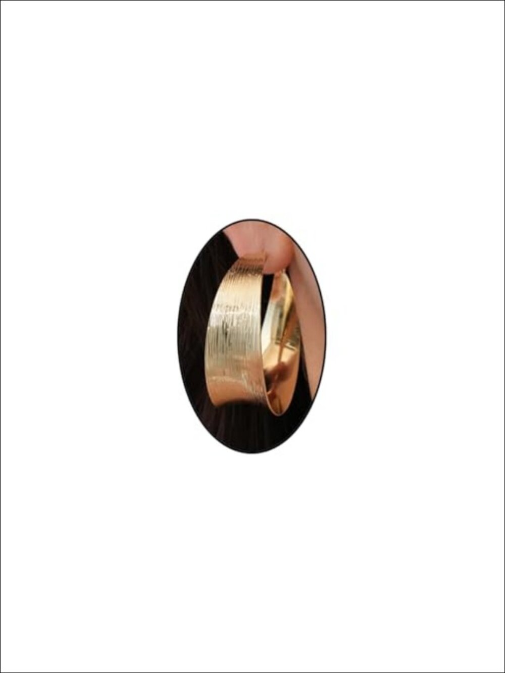Chunky Wide Band Hoop Earrings Alloy Hinged 1.97in Statement